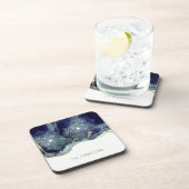 Dessous-de-verre Fluide Abstrait d'alcool Encre or Parties scintill (Côté Droit)