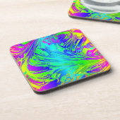 Dessous-de-verre Fluide Arc-en-ciel Abstraits de peinture (Côté gauche)