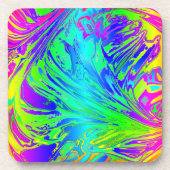 Dessous-de-verre Fluide Arc-en-ciel Abstraits de peinture (Devant)