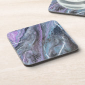 Dessous-de-verre Flux Abstrait Violet & Sarcelle (Côté gauche)