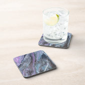 Dessous-de-verre Flux Abstrait Violet & Sarcelle (Côté Droit)