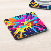 Dessous-de-verre Flux de peinture fluorescents dynamiques (Côté gauche)