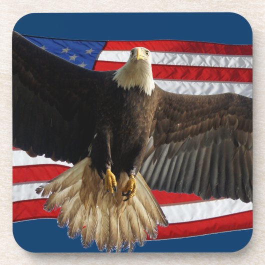 Dessous-de-verre Flying Bald Eagle USA Patriotic Gift (Devant)