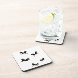 Dessous-de-verre Flying Puffins Fun Bird Art