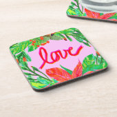 Dessous-de-verre Foliage de Noël - Amour (Côté gauche)