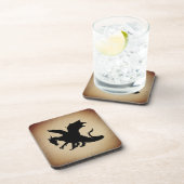 Dessous-de-verre Fond rustique Dragon Noir (Côté Droit)