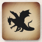 Dessous-de-verre Fond rustique Dragon Noir (Devant)