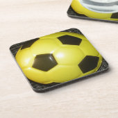 Dessous-de-verre Football jaune et noir. (Côté gauche)