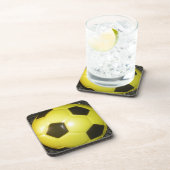 Dessous-de-verre Football jaune et noir. (Côté Droit)