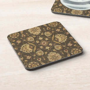 Dessous-de-verre Forest green gold floral tapestry
