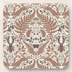 Dessous-de-verre Forêt de mousse de Mocha/Bois et plantes