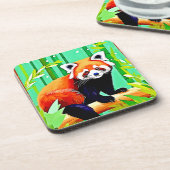 Dessous-de-verre Forêt de Panda Bamboo Rouge (Côté gauche)