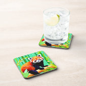 Dessous-de-verre Forêt de Panda Bamboo Rouge (Côté Droit)