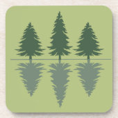 Dessous-de-verre Forêt minimale de réflexion des pins (Devant)