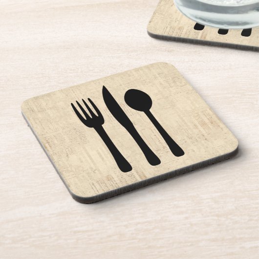 Dessous-de-verre Fork Knife and Spoon Silverware Style script (Côté gauche)