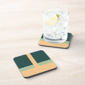 Dessous-de-verre Formes géométriques Couleurs d'abricot vert d'art (Côté Droit)