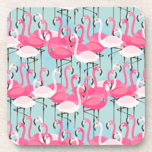 Dessous-de-verre Foule rose et blanche des Flamants roses