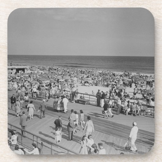 Dessous-de-verre Foule sur la plage (Devant)