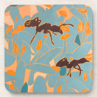 Dessous-de-verre Fourmis avec fleurs bleues Flore australienne