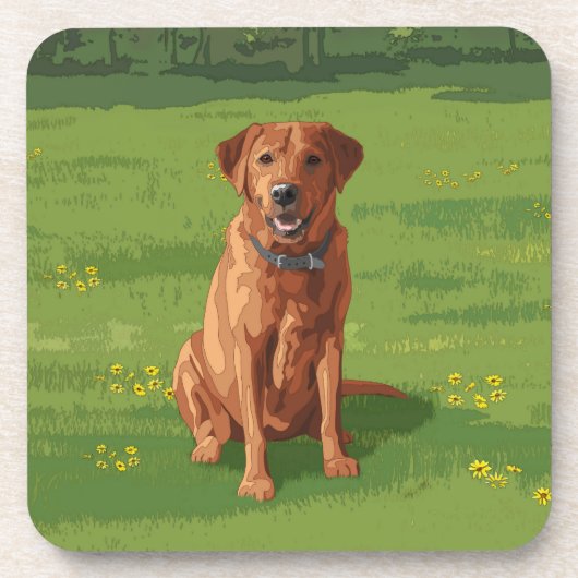 Dessous-de-verre Fox Red Yellow Labrador Retriever Chien (Devant)