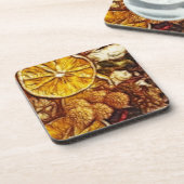 Dessous-de-verre Fractale d'oranges de pot-pourri (Côté gauche)