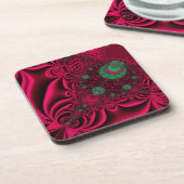 Dessous-de-verre Fractale fuchsia d'imaginaire (Côté gauche)