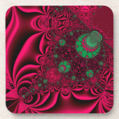 Dessous-de-verre Fractale fuchsia d'imaginaire (Devant)