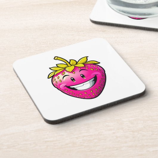 Dessous-de-verre Fraise rose (Côté gauche)