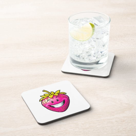 Dessous-de-verre Fraise rose (Côté Droit)