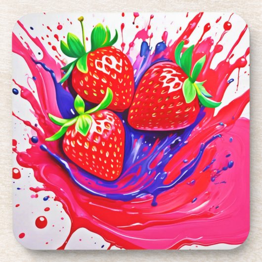 Dessous-de-verre Fraise vive (Devant)