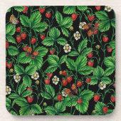 Dessous-de-verre Fraises sauvages sur le noir (Devant)