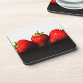 Dessous-de-verre Fraises sur blanc sur noir côtercn Beverag (Côté gauche)
