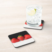 Dessous-de-verre Fraises sur le noir sur la côte blanche (Côté Droit)