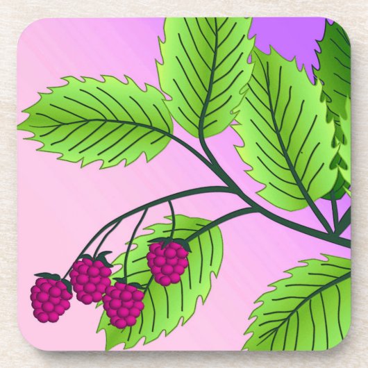 Dessous-de-verre Framboises sur une branche (Devant)
