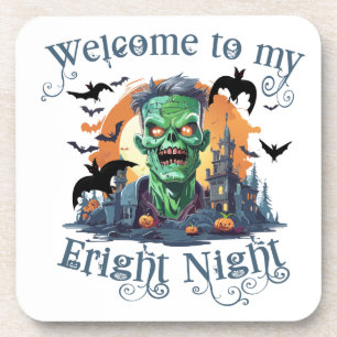 Dessous-de-verre Frankenstein Halloween Bienvenue à ma nuit effraya