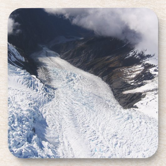 Dessous-de-verre Franz Josef Glacier Vue aérienne, Nouvelle-Zélande (Devant)
