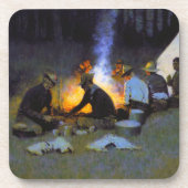 Dessous-de-verre Frédéric Remington Rustic, le souper des chasseurs (Devant)