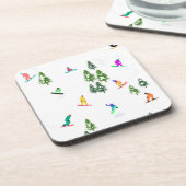 Dessous-de-verre Freeride Snowboarder Illustration de snowboard (Côté gauche)