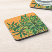 Dessous-de-verre Frêne, verdure d'été jaune vert art floral (Côté gauche)