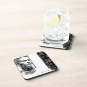 Dessous-de-verre Frida Kahlo Portrait noir et blanc (Côté Droit)