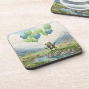 Dessous-de-verre Frog Valley Balloon et Fleurs
