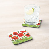 Dessous-de-verre Frontière horizontale avec le pavot rouge (Côté Droit)