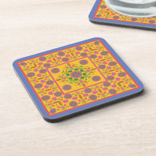 Dessous-de-verre Frontière Motif Florale Rangoli sur Dessous de ver
