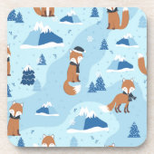 Dessous-de-verre Frosty Winter Foxes (Devant)