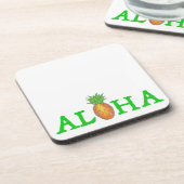 Dessous-de-verre Fruit d'ananas de l'île tropicale d'Hawaï ALOHA (Côté gauche)