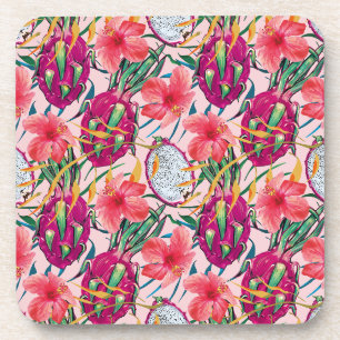 Dessous-de-verre Fruit du dragon Floral Tropical Moderne Palmier Ve