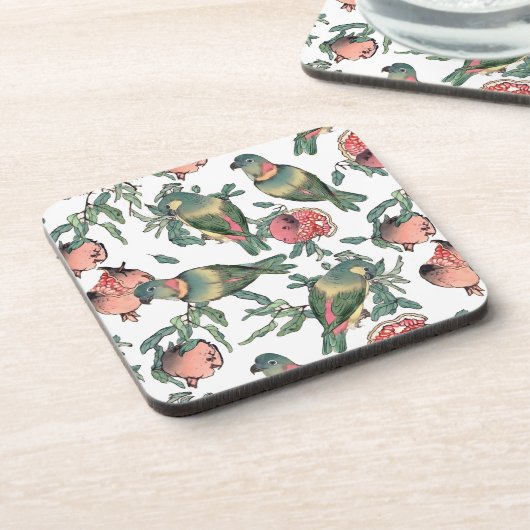 Dessous-de-verre Fruits de grenade et Lovebirds Motif (Côté gauche)
