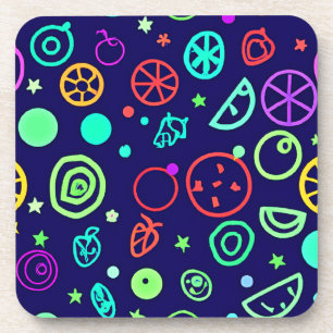Dessous-de-verre Fruits de Neon Couleurs Motifs