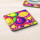 Dessous-de-verre Fruits et étoiles vibrants. Commandez dès maintena (Côté gauche)