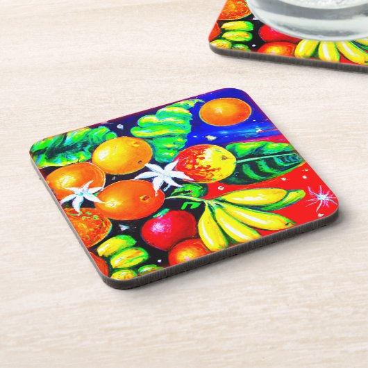 Dessous-de-verre Fruits Étonnants Ciel Étoffant. Commandez dès main (Côté gauche)